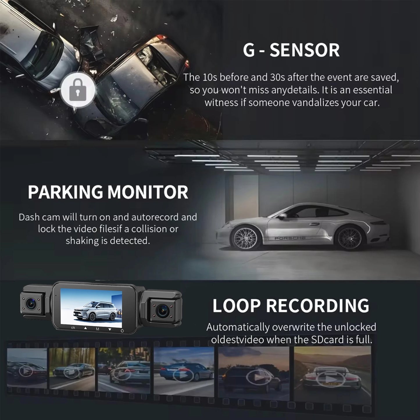 Dashcam for cars 4 Channe
