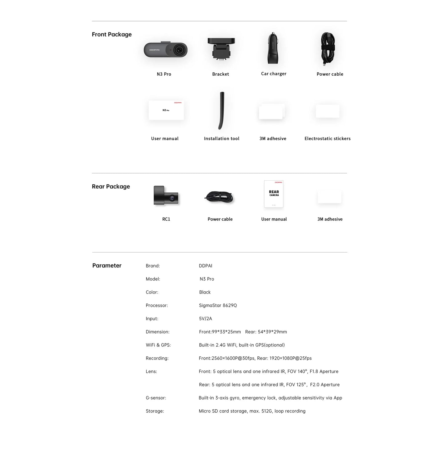 DDPAI Mola N3 Pro Dash Camera Driving