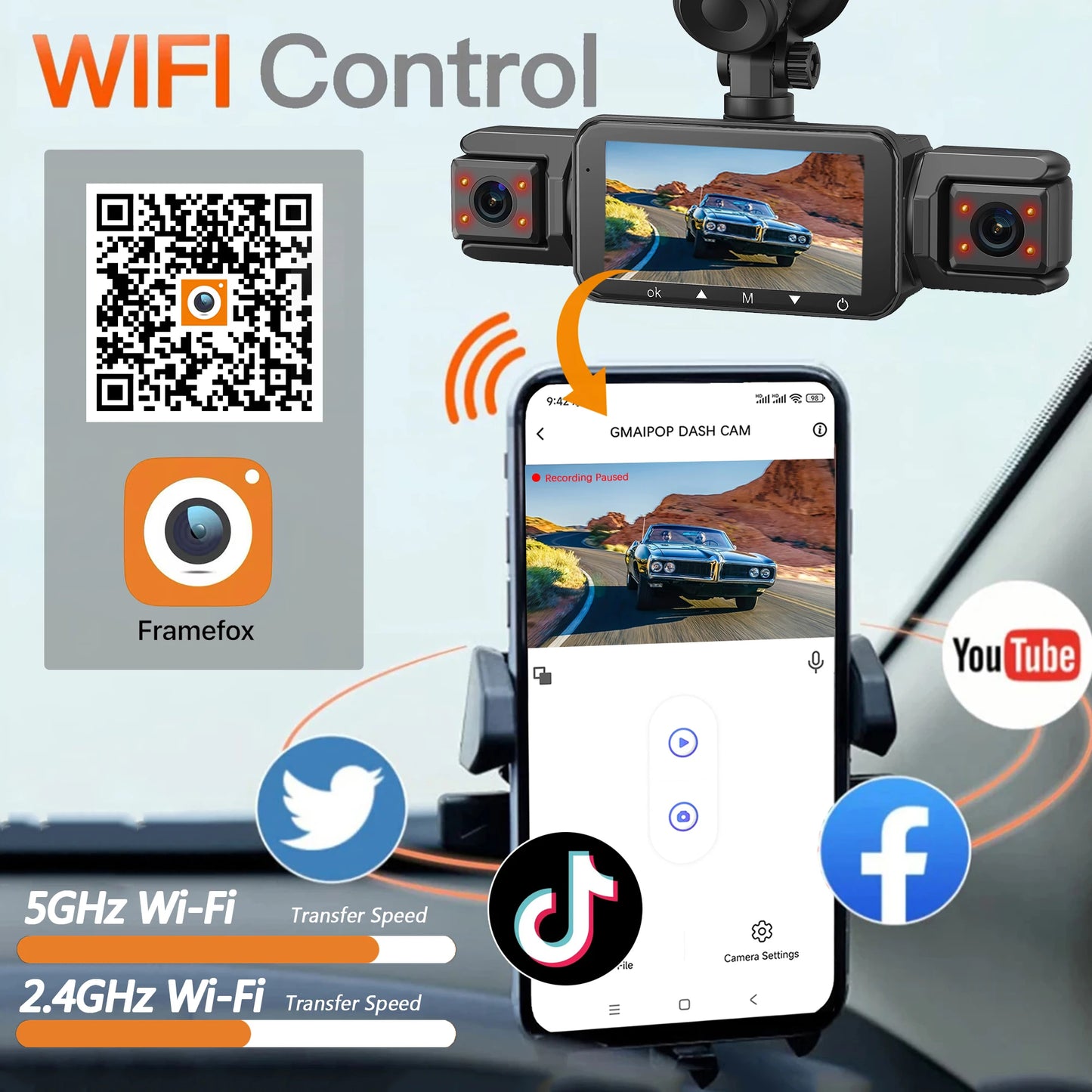 Dashcam for cars 4 Channe