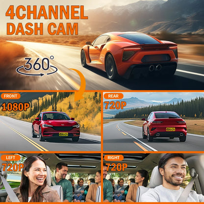 Dashcam for cars 4 Channe