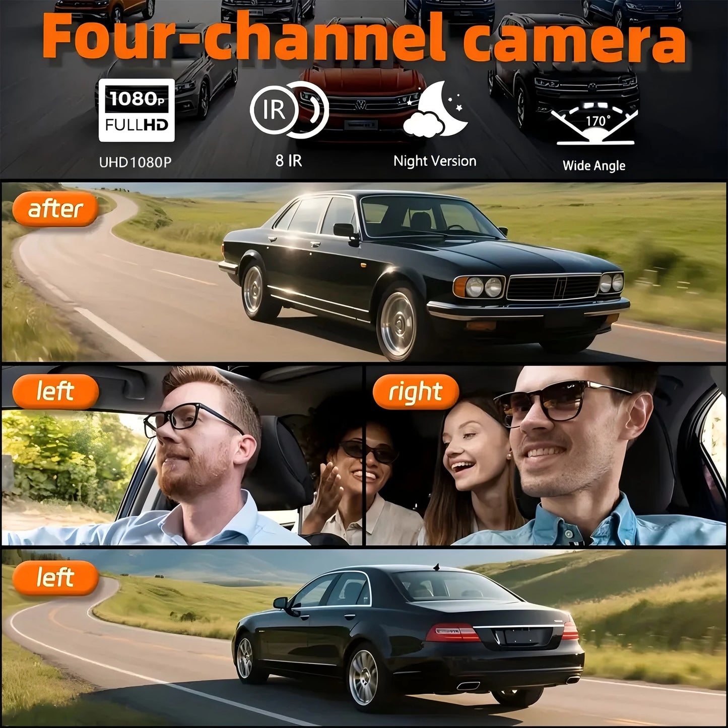 Dashcam for cars 4 Channe