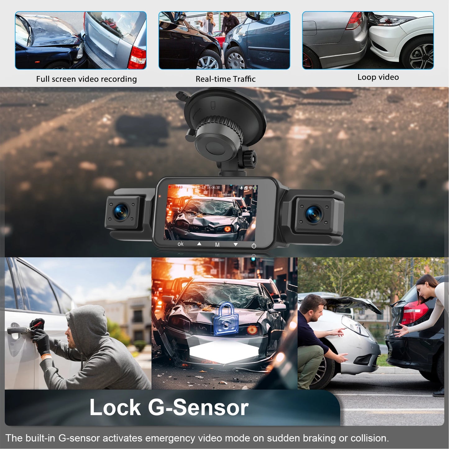 Dashcam for cars 4 Channe