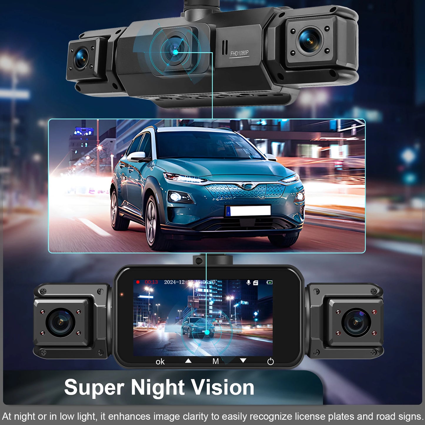 Dashcam for cars 4 Channe