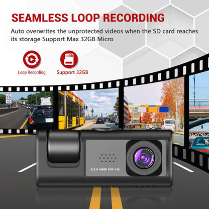 Dash Cam W/ IR Night Vision Loop Recording