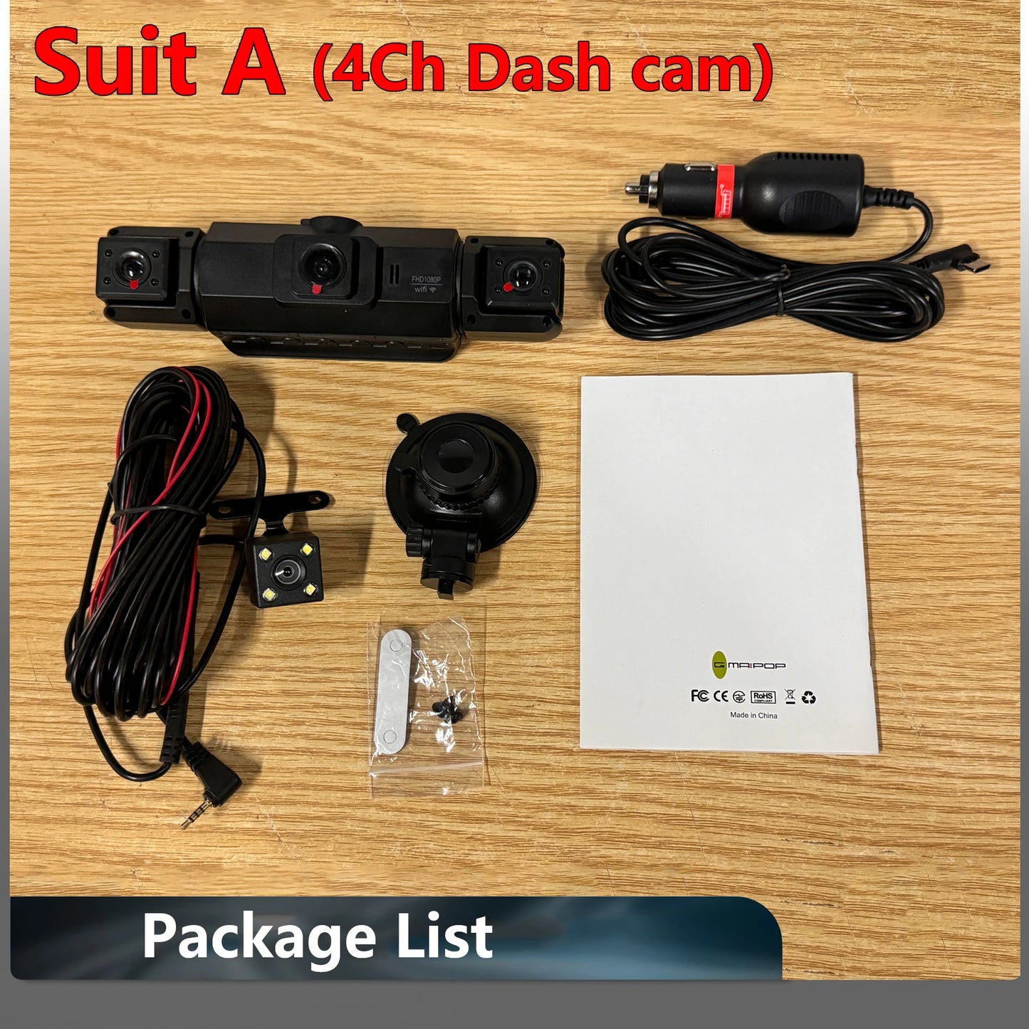 Dashcam for cars 4 Channe